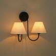 Load image into Gallery viewer, Vintage White Fabric Shade 2-Light Vanity Wall Sconce
