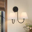 Load image into Gallery viewer, Vintage White Fabric Shade 2-Light Vanity Wall Sconce
