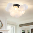 Load image into Gallery viewer, White Glass Globe Cluster Bubble Semi-Flush Mount

