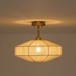 Load image into Gallery viewer, Farmhouse Coastal Woven Rope Round Cage Semi Flush Mount
