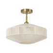 Load image into Gallery viewer, Farmhouse Coastal Woven Rope Round Cage Semi Flush Mount
