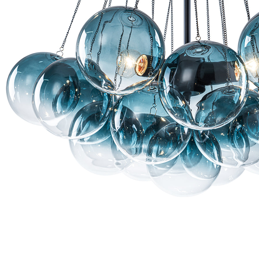 Cluster Colored Tinted Glass Globe Bubble Chandelier