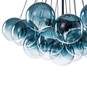 Cluster Colored Tinted Glass Globe Bubble Chandelier