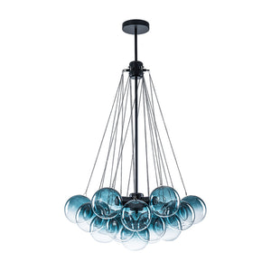 Cluster Colored Tinted Glass Globe Bubble Chandelier