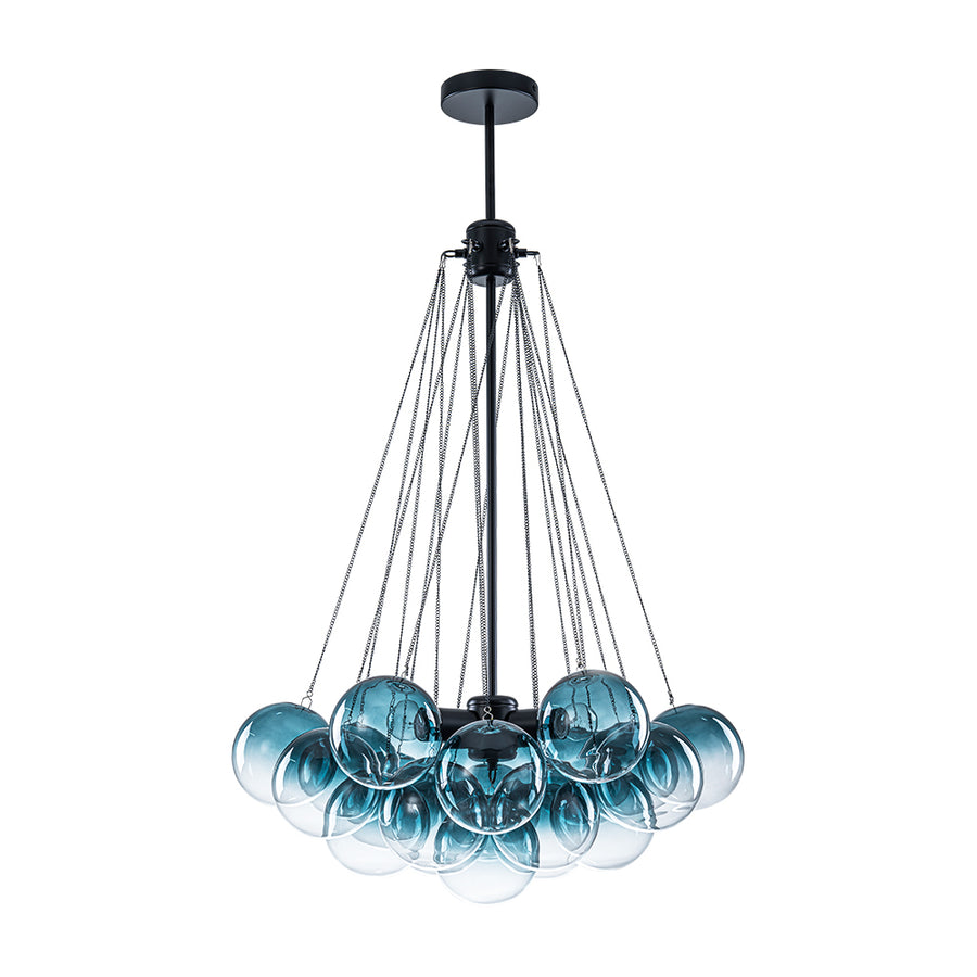 Cluster Colored Tinted Glass Globe Bubble Chandelier