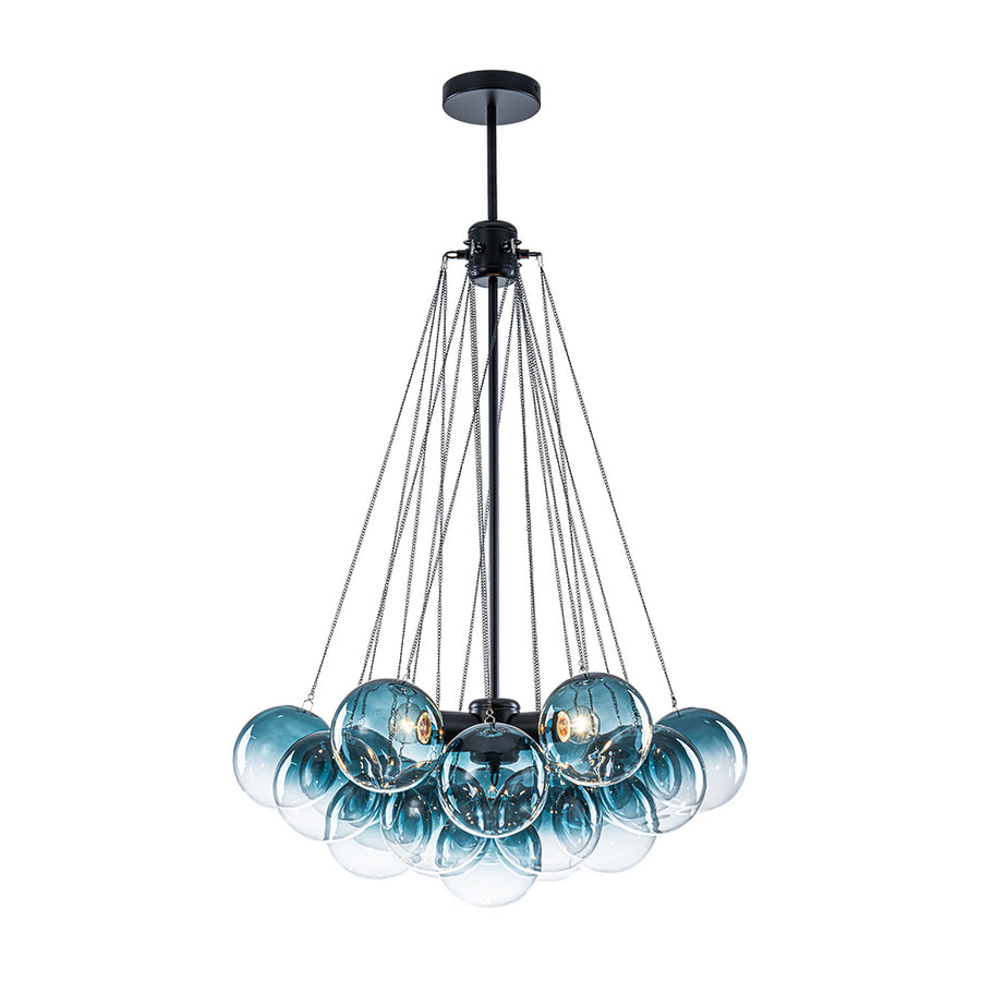 Cluster Colored Tinted Glass Globe Bubble Chandelier