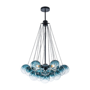 Cluster Colored Tinted Glass Globe Bubble Chandelier