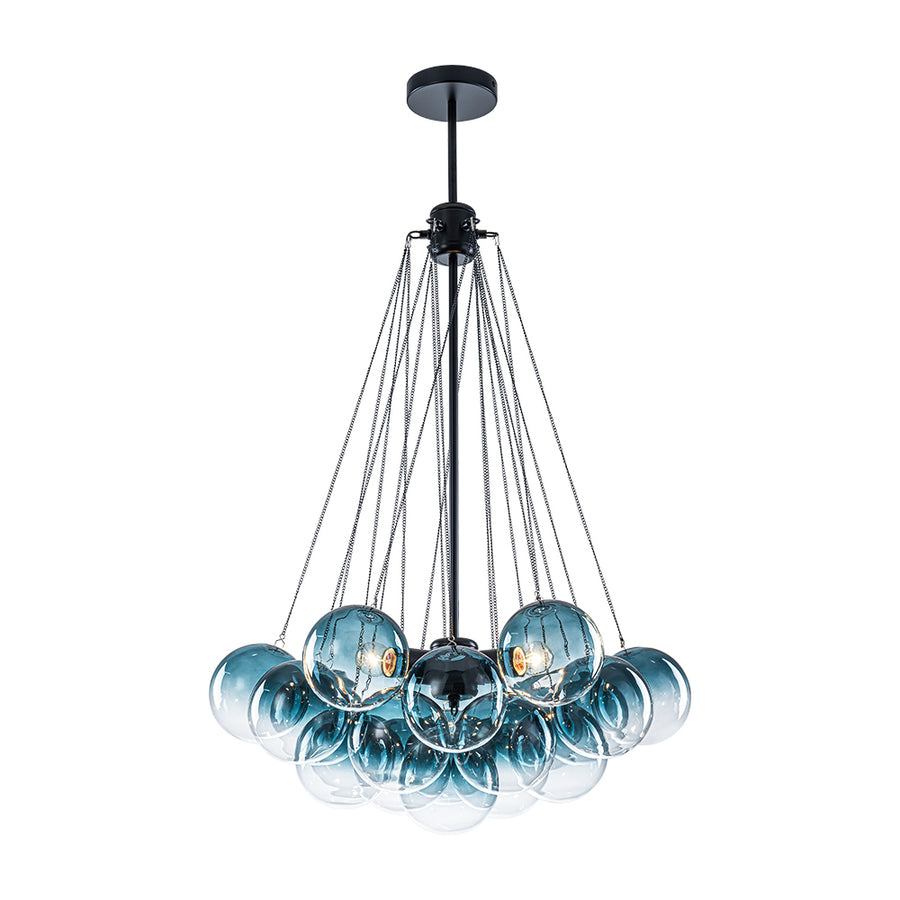 Cluster Colored Tinted Glass Globe Bubble Chandelier
