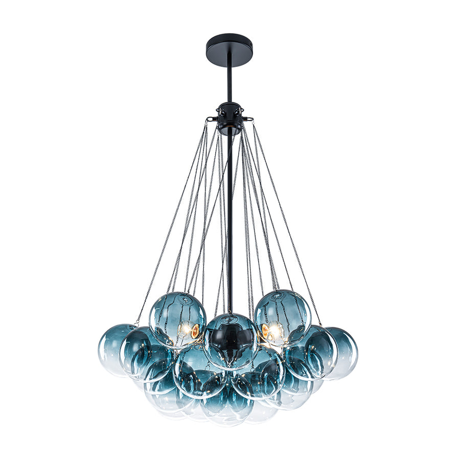 Cluster Colored Tinted Glass Globe Bubble Chandelier