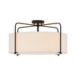 Load image into Gallery viewer, Boho 4-Light Fabric Drum Cage Semi Flush Ambient Lighting
