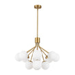 Load image into Gallery viewer, Brass 12-Light Tiered Frosted Glass Globe Bubble Sputnik Chandelier
