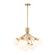 Load image into Gallery viewer, Brass 12-Light Tiered Frosted Glass Globe Bubble Sputnik Chandelier
