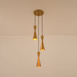 Load image into Gallery viewer, Brass 3-Light Cluster Metal Cone Round Pendant Chandelier
