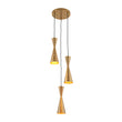 Load image into Gallery viewer, Brass 3-Light Cluster Metal Cone Round Pendant Chandelier
