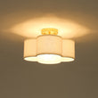 Load image into Gallery viewer, French Country Quatrefoil Scalloped Fabric Ceiling Light
