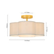 Load image into Gallery viewer, French Country Quatrefoil Scalloped Fabric Ceiling Light
