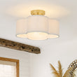 Load image into Gallery viewer, French Country Quatrefoil Scalloped Fabric Ceiling Light

