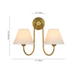 Load image into Gallery viewer, Vintage White Fabric Shade 2-Light Vanity Wall Sconce
