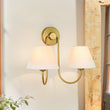 Load image into Gallery viewer, Vintage White Fabric Shade 2-Light Vanity Wall Sconce
