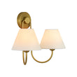Load image into Gallery viewer, Vintage White Fabric Shade 2-Light Vanity Wall Sconce
