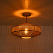 Load image into Gallery viewer, Farmhouse Coastal Woven Rope Round Cage Semi Flush Mount
