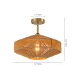 Load image into Gallery viewer, Farmhouse Coastal Woven Rope Round Cage Semi Flush Mount

