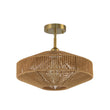 Load image into Gallery viewer, Farmhouse Coastal Woven Rope Round Cage Semi Flush Mount
