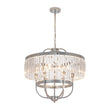 Load image into Gallery viewer, Chrome Faceted Crystal Candle Drum Cage Chandelier
