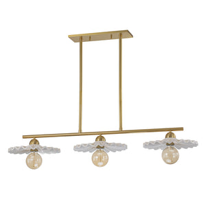 Classic Ceramic Brass 3-Light Kitchen Island Pendant Chandelier