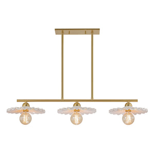 Classic Ceramic Brass 3-Light Kitchen Island Pendant Chandelier