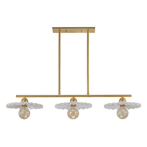 Classic Ceramic Brass 3-Light Kitchen Island Pendant Chandelier