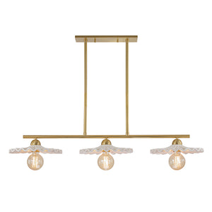 Classic Ceramic Brass 3-Light Kitchen Island Pendant Chandelier