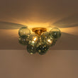 Load image into Gallery viewer, Cluster Blue Glass Globe Bubble Semi Flush Mount
