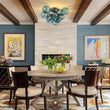Load image into Gallery viewer, Cluster Blue Glass Globe Bubble Semi Flush Mount
