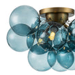 Load image into Gallery viewer, Cluster Blue Glass Globe Bubble Semi Flush Mount
