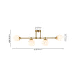 Load image into Gallery viewer, Minimalist White Glass Globe Linear 4-Light Sputnik Semi Flush
