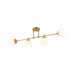 Load image into Gallery viewer, Minimalist White Glass Globe Linear 4-Light Sputnik Semi Flush
