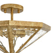 Load image into Gallery viewer, Diamond Vintage Brass Textured Glass Cage Ceiling Light
