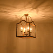 Load image into Gallery viewer, Distressed Gold Bronze Candle Style Square Cage Ceiling Light
