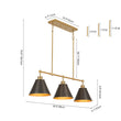 Load image into Gallery viewer, Farmhouse 3-Light Black Gold Conical Kitchen Island Pendant
