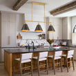 Load image into Gallery viewer, Farmhouse 3-Light Black Gold Conical Kitchen Island Pendant
