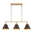Load image into Gallery viewer, Farmhouse 3-Light Black Gold Conical Kitchen Island Pendant
