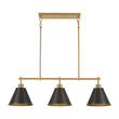 Load image into Gallery viewer, Farmhouse 3-Light Black Gold Conical Kitchen Island Pendant

