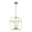 Load image into Gallery viewer, Farmhouse 4-Light Vintage Aged Brass Metal Square Cage Pendant
