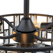 Load image into Gallery viewer, Farmhouse Black Round Crystal Lantern Light Ceiling Fan
