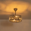 Load image into Gallery viewer, Farmhouse Black Round Crystal Lantern Light Ceiling Fan
