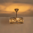 Load image into Gallery viewer, Farmhouse Black Round Crystal Lantern Light Ceiling Fan
