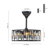 Load image into Gallery viewer, Farmhouse Black Round Crystal Lantern Light Ceiling Fan
