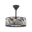 Load image into Gallery viewer, Farmhouse Black Round Crystal Lantern Light Ceiling Fan
