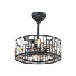 Load image into Gallery viewer, Farmhouse Black Round Crystal Lantern Light Ceiling Fan
